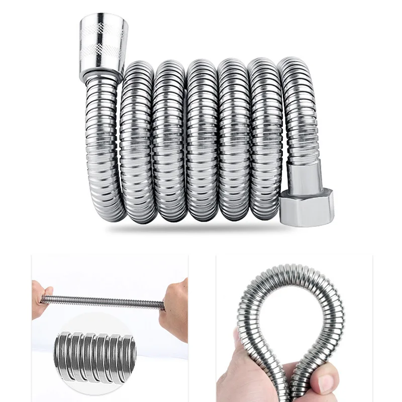 

1.5/2m Flexible Shower Hose Stainless Steel 1/2Inch Bathroom Handheld Head Pipe WWO66