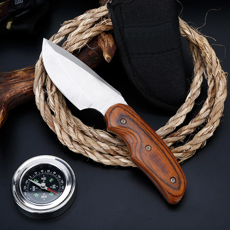 Buy High Quality hunting knifes wood handle camping
