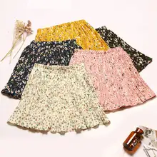 Шифоновая юбка с цветочным принтом, женская короткая плиссированная летняя юбка с высокой талией, женская сексуальная богемная пляжная мини-юбка C5349