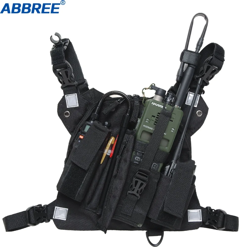 Radio Chest Harness Chest Talkie Pouch Holster Vest Rig for Portable Radio Rescu 