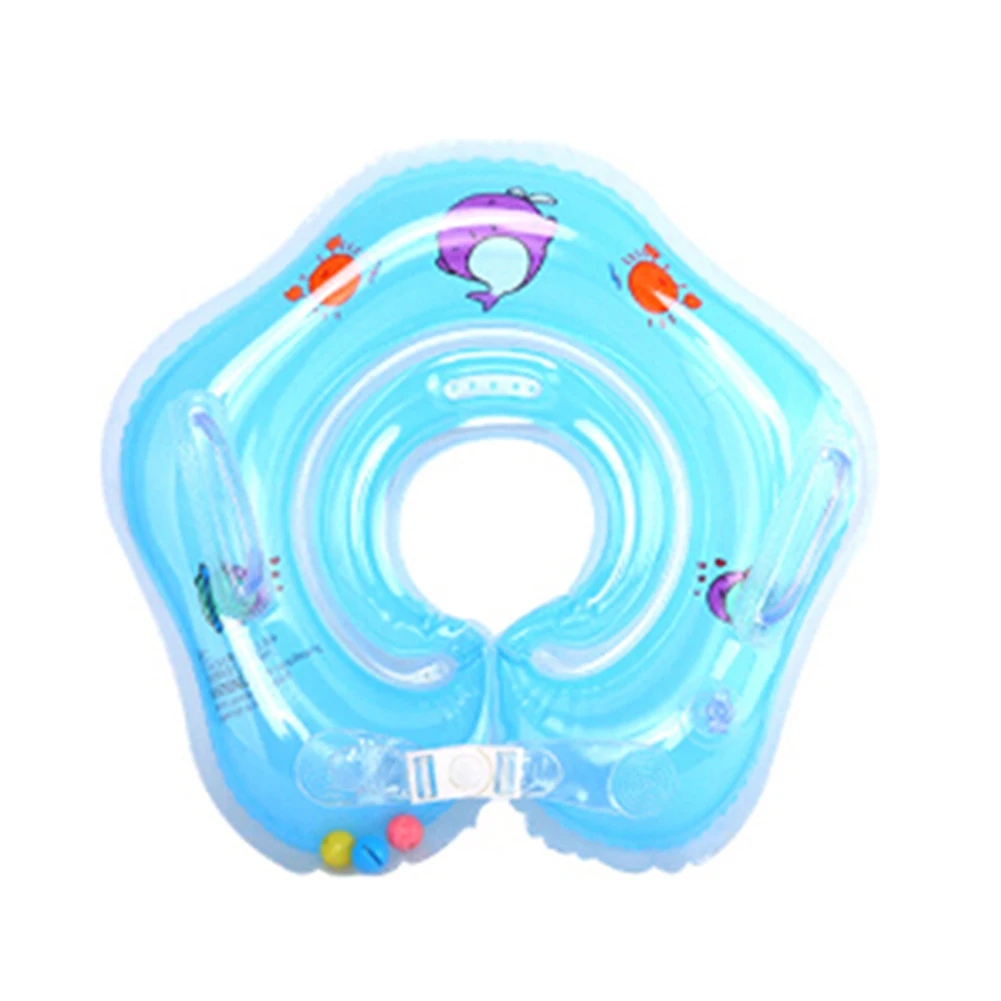 Симпатичные капли шеи ребенка Дельфин плавать ming кольцо надувные детские подмышки плавающие дети Плавательный Бассейн круг Купание надувные кольца игрушка - Цвет: Синий