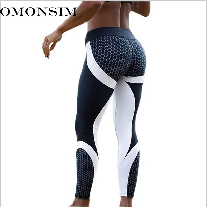 OMONSIM Print Leggings Fitness Legging Geometric digital