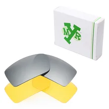 2 пары mryok против царапин Замена Оптические стёкла для Oakley Gascan Солнцезащитные очки для женщин Серебряный Титан и HD желтый