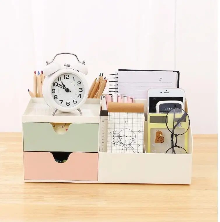 HQ цвет ящика девушка рабочего Коробка для хранения Творческий косметика отделка пластик простой стол канцелярские