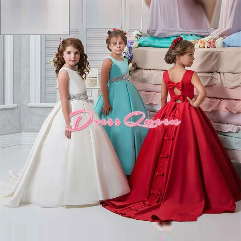 Г. Красное/синее Пышное Платье бальное платье, платья с цветочным узором для девочек платья с бантом для первого причастия для девочек, праздничное платье на день рождения, дешево