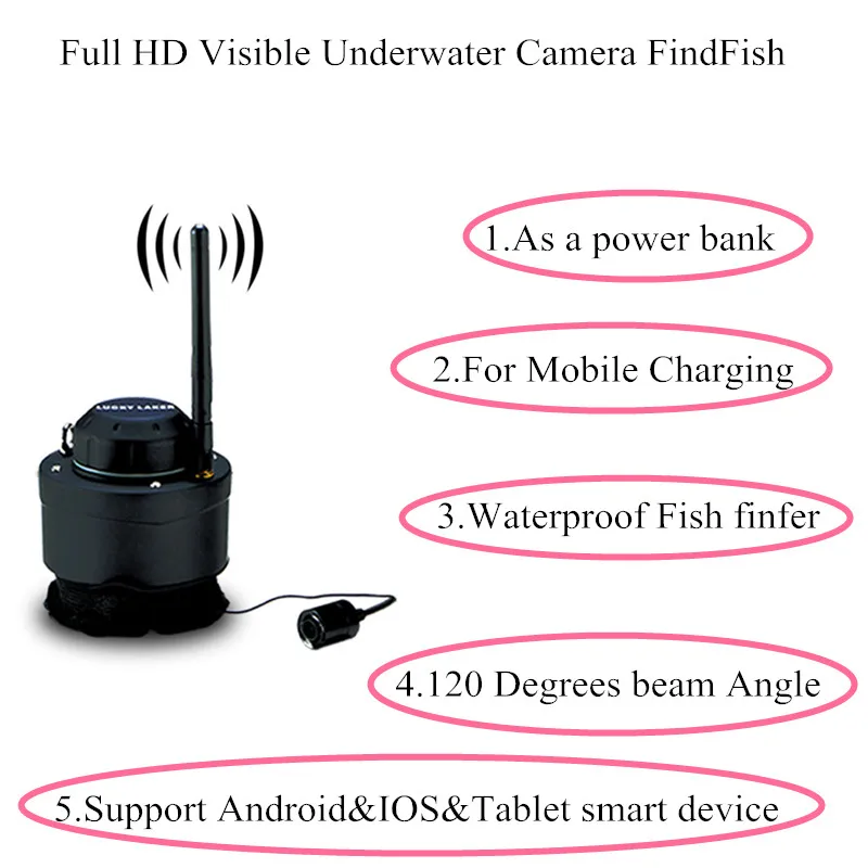 هاتف ذكي كاميرا تحت الماء صياد السمك Wifi اللاسلكية findfish صدى أسلم سونار صياد السمك ل الجليد المحيط الصيد مكتشف Lur