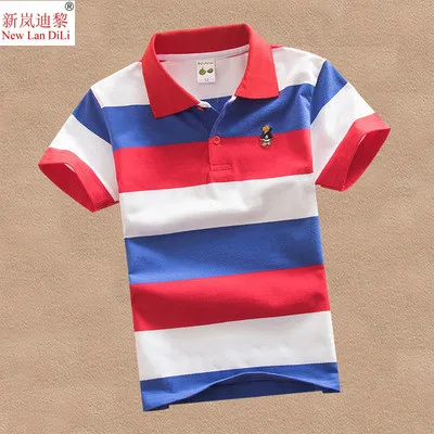 best T-Shirts Boys T Shirts Summer 2022 Kids Tops Children T Shirt For Boys Short Sleeve V-neck Striped Cotton Clothes 2 4 6 8 10 12 14 Years supreme shirt T-Shirts