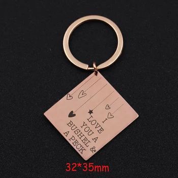 

I Love You A Bushel And A Peck Hand Stamped Keychain Daughter Gift Gift For Mom Wife Gift Granddaughter Key Fobs Custom