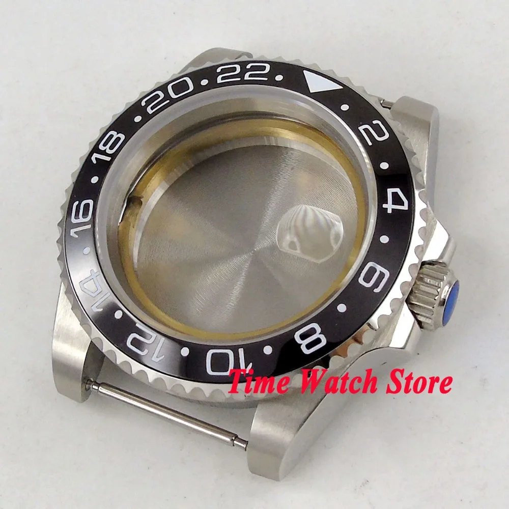 40mm GMT version Sapphire glass black ceramic bezel 316L stainless steel Watch Case fit Miyota 8215 ETA 2836 movement - Цена: 2 996,03 руб.
