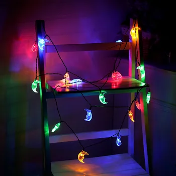 

Outdoor Solar Power Decorative String Lights 5M 20 LED Moon Shape Christmas Light With Light Sensor For Gardens,Homes,Wedding