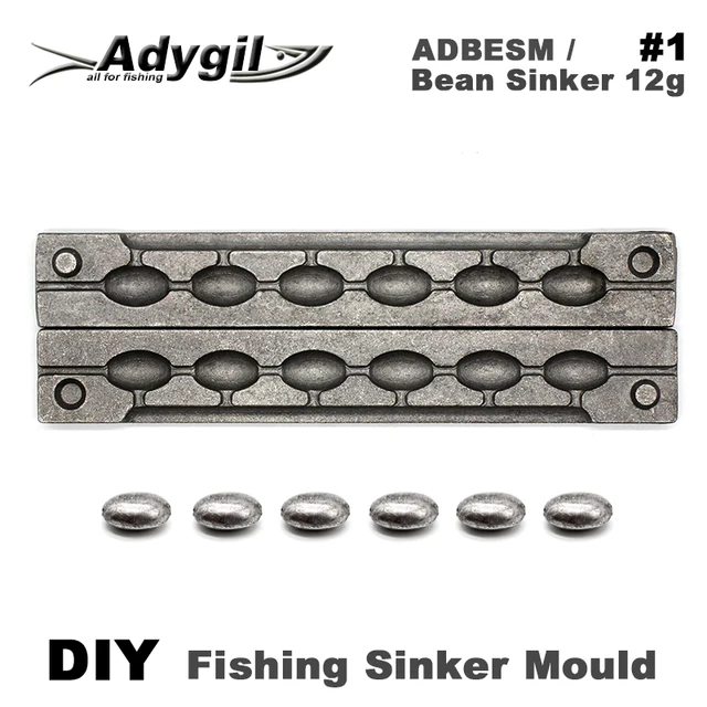 $US $20.46 Adygil DIY Fishing Bean Sinker Mould ADBESM/#1 Bean Sinker 12g 6 Cavities