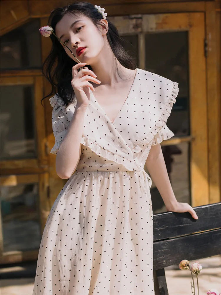 

2019 new fashion women's dresses Fresh sweet summer dresses France