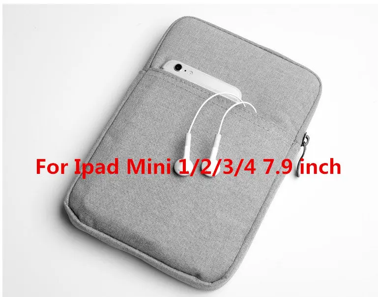 Чехол для IPad samsung huawei Зарядка для ноутбука Asus acer 7,9 дюйм 8,0 9,7 10,1 10,5 дюйма противоударный Универсальный сумки таблетки - Цвет: 7.9 inch Light Grey