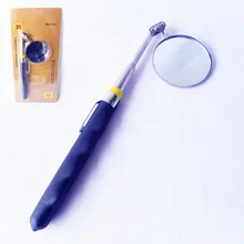 2″ Round Telescoping Inspection Mirror Extend to 28″ Cushion Grip Handle for Mechanics car repair