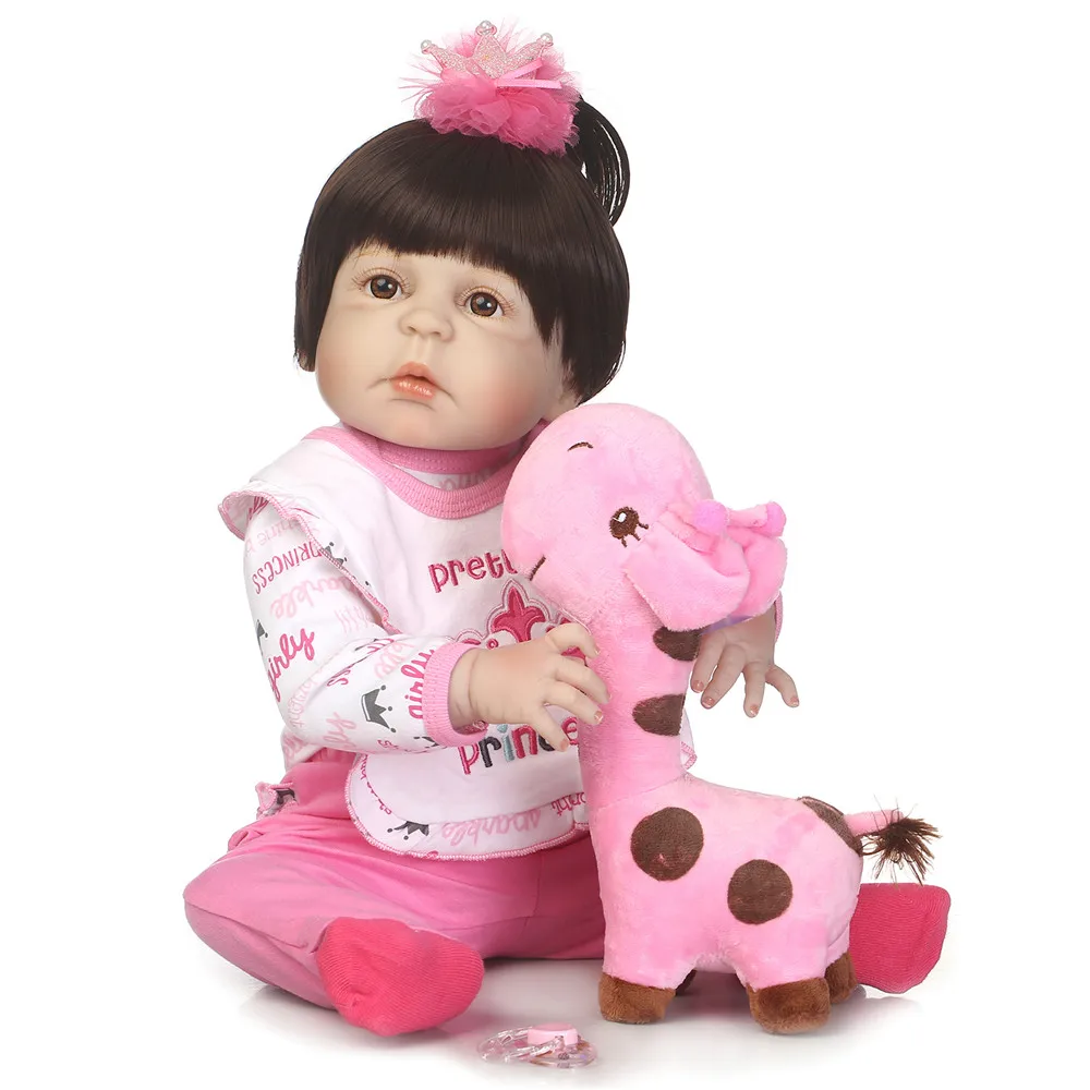 

Reborn baby girl dolls NPK brand 23"57cm FULL body silicone dolls reborn for child gift boneca reborn silicone completa
