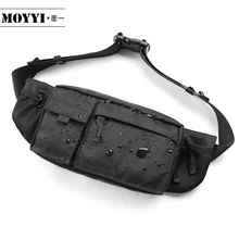 MOYYI, водонепроницаемая сумка через плечо, мужские повседневные сумки через плечо с спортивным ремнем, нагрудная сумка на молнии, многослойные поясные сумки