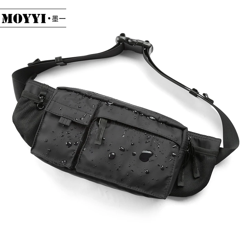 

Unisex Hip Bags Black Waterproof Money Belt Bag Men Purse Teenager's Travel Wallet Belt Male Waist Bags Cigarette Case for Phone