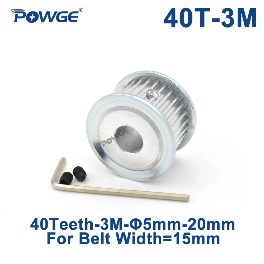3M 40T Timing Belt Pulley Gear wheel 5mm-20mm Bore For 10mm Width Timing Belt