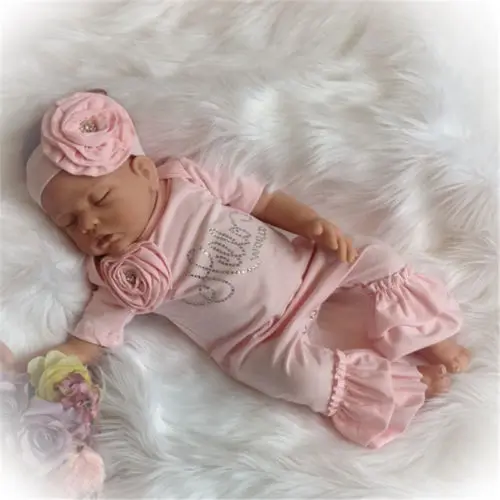 Новое поступление; одежда для сна; кружевное платье для маленьких девочек 3D розового цвета с цветочным узором и длинными Детский комбинезон с повязкой-бантом из хлопка комплекты одежды для новорожденных; одежда для детей 0-18 м