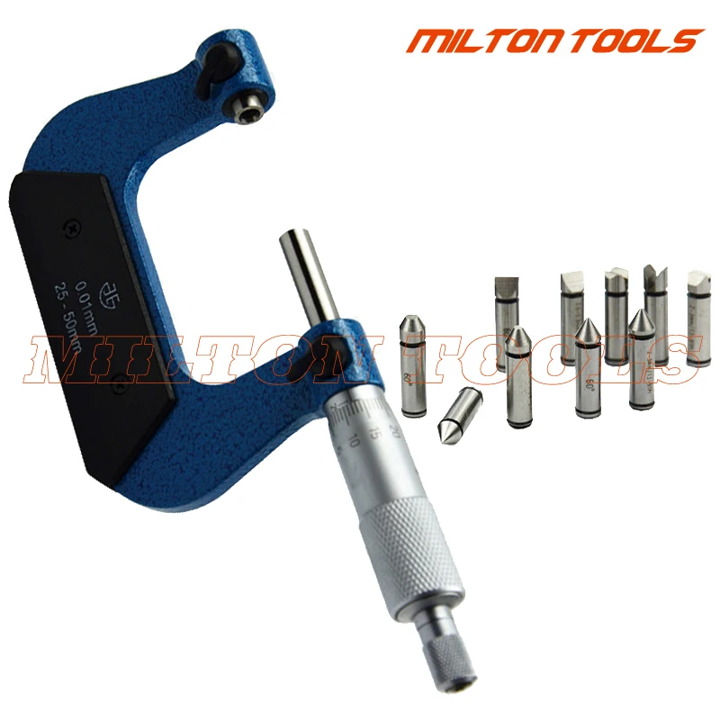 

0-25mm Screw Thread Micrometers thread micrometer caliper including measuring anvils