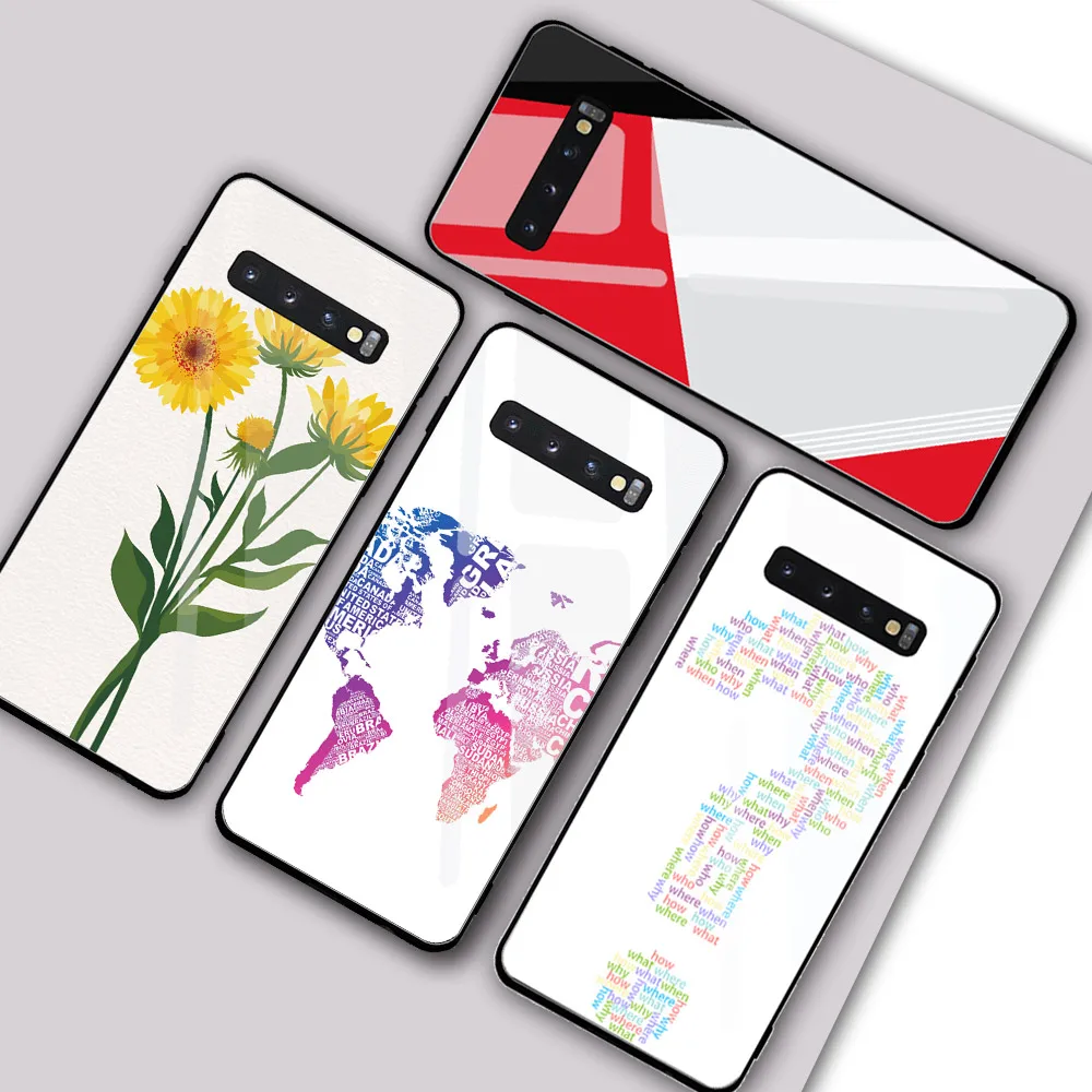 Уникальный чехол из закаленного стекла для Samsung A50 S10 S9 S8 Plus A10 A30 Note 9 Модный с