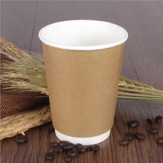 8 унций высокого класса двойной стены теплоизоляция горячий кофе бумажный стаканчик с крышкой Набор 50 Пак