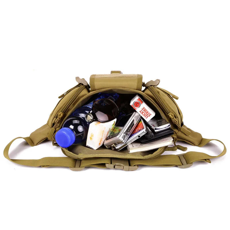 Günstige Wasserdicht Nylon Männer Fanny Pack Tactical Military Armee Taille Tasche Wandern Outdoor Camping Schulter Bum Gürtel Bum Sport Brust Taschen