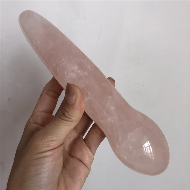

6.9 inches natural rose quartz crystal massage wand yoni pleasure wand crystal kegel ball exercise rose quartz