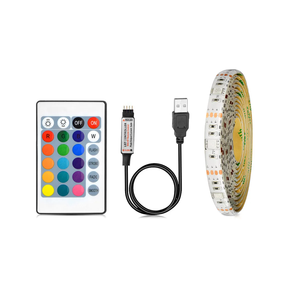 IP20/IP65 1 м 2 м 3 м 4 м 5 м DC 5 В rgb гибкая USB LED полосы света 5050 SMD Стинг лента клейкая лента ТВ Задний план освещения