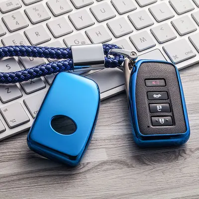 Мягкий чехол из ТПУ для ключей для автомобиля автоматическая защита ключа подходит для Lexus ES/RX/NX/RX200t nx200 слез неба искусственный кристалл кулон - Название цвета: A-Blue-keychain