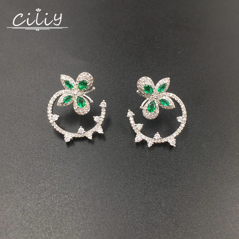 

Ciliy Drop Earrings Women Fashion Butterfly Circle Jewelry Earrings Cubic Zirconia Micro Inlay Zircon Drop Earrings 2018 A4522OD