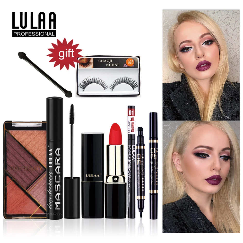 

LULAA 7Pcs Daily Use Cosmetics Makeup Sets Make Up Cosmetics Gift Set Tool Kit Makeup Gift
