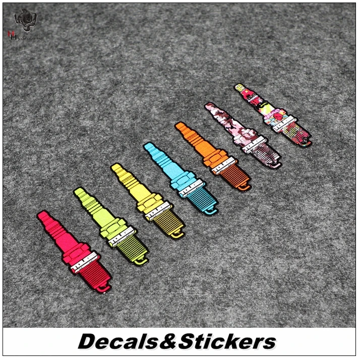 

NO.L332 Small Colorful Spark Plug 3M Reflective Modified Stickers Waterproof Decals Car Racing Motorcycle Scratches Cover