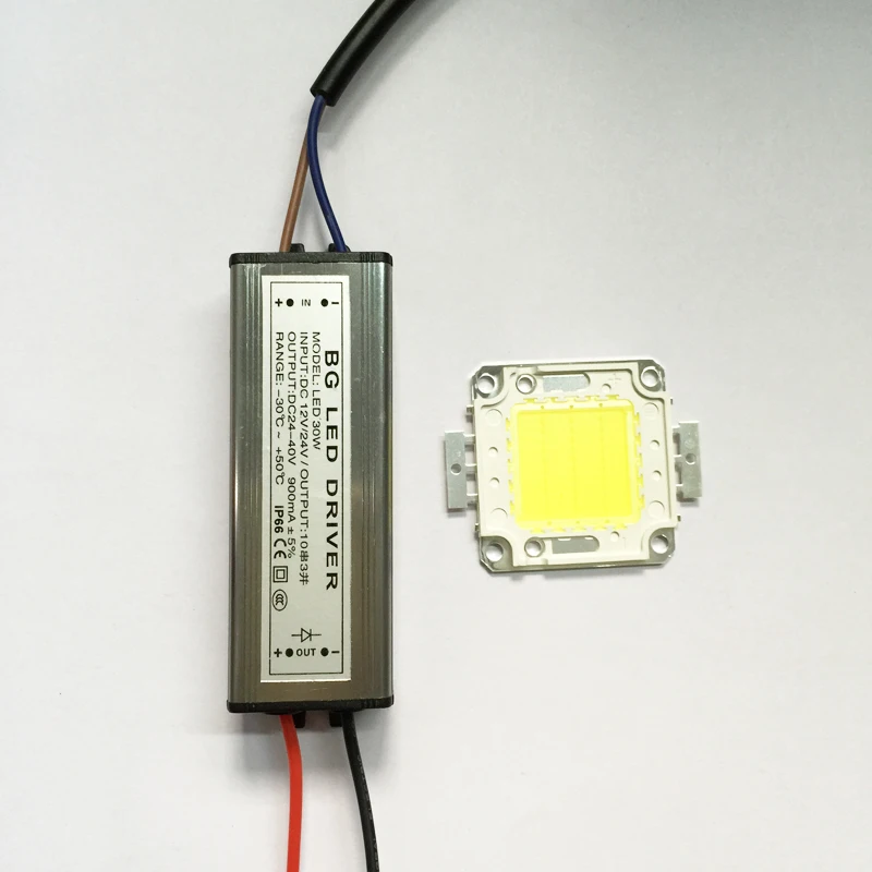 DIY 30W High Power LED flood Light COB chip AC DC 12V