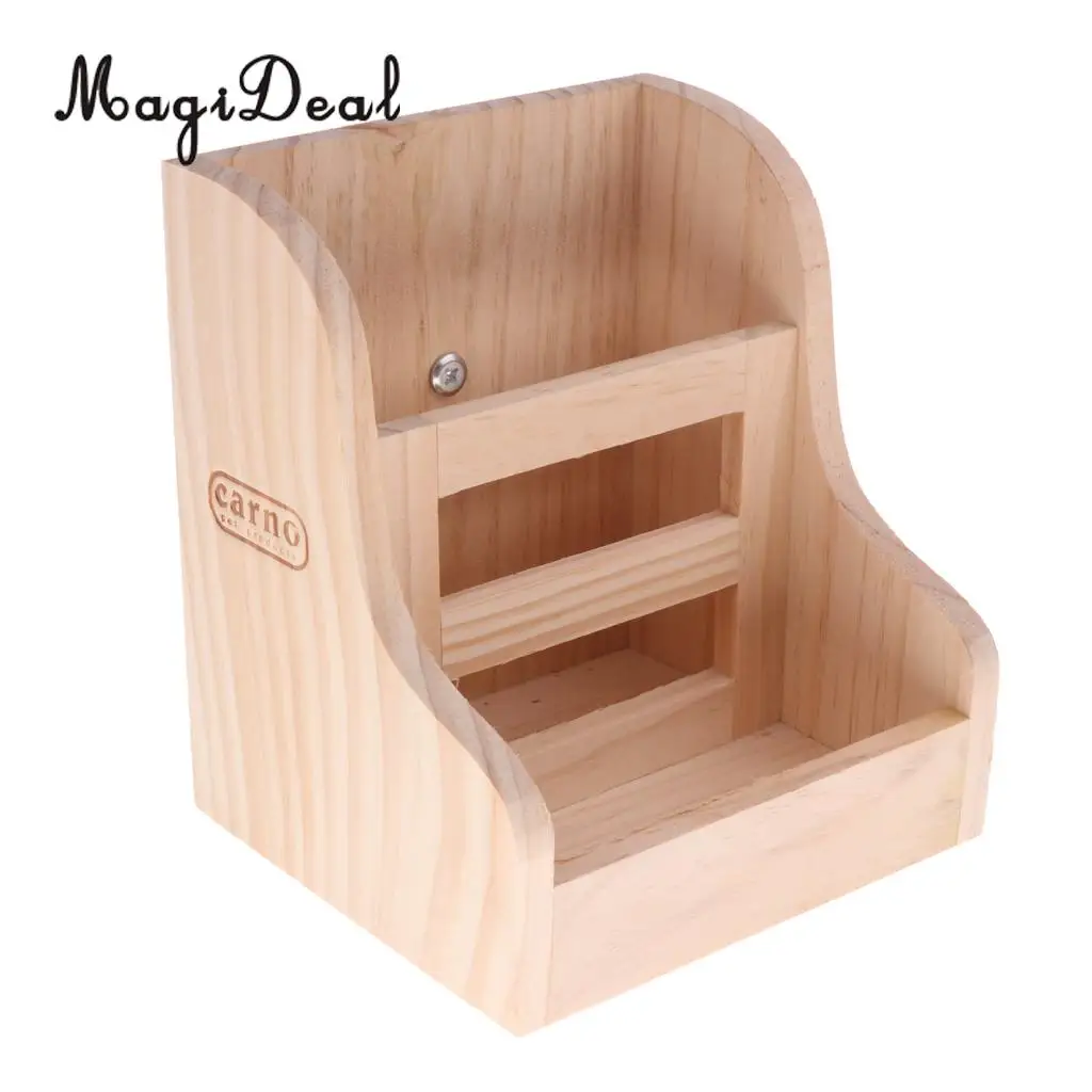 MagiDeal 2-in-1 Functional New Small Pet Rabbits Guinea Pig Wooden Rack Feeder Hay Grass Nesting Holder Small Animals Toy