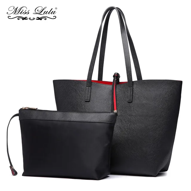 Miss Lulu 2 Pieces Women Designer Fashion Handbags Las Reversible Miss Lulu 2 Pieces Women Designer Fashion Handbags Las Reversible Hobo Shoulder Bags Female Leather Large