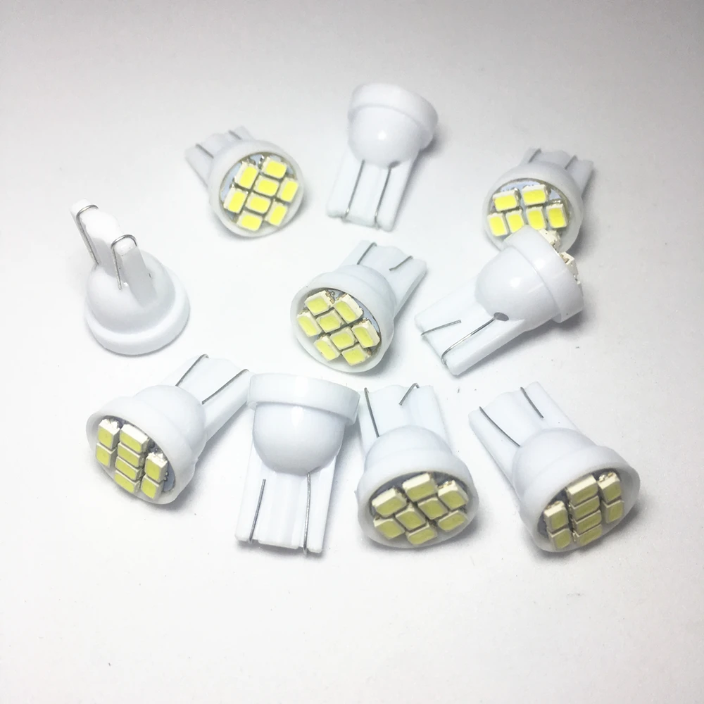 10 шт. автомобильные парковочные светодиодные лампы T10 LED W5W 8 SMD 1210 2825 158 192