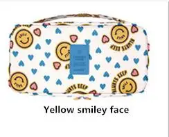 Портативный бюстгальтер, нижнее белье, дорожные сумки, женская одежда, косметичка для хранения, органайзер, моющийся чехол, принадлежности для аксессуаров - Цвет: Yellow Smile