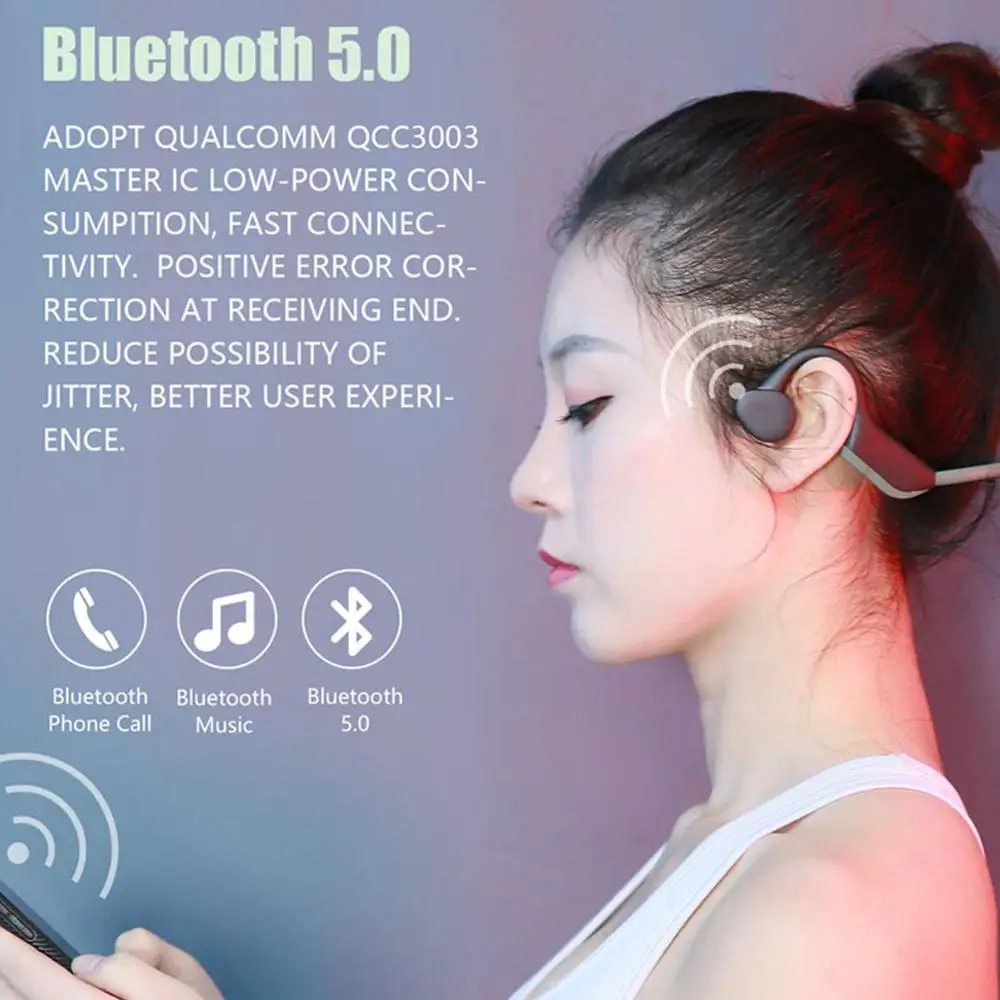 Новый J20 наушники Bluetooth 5,0 Беспроводной гарнитуры Наушники с костной проводимостью Открытый спортивные наушники гарнитура с микрофоном