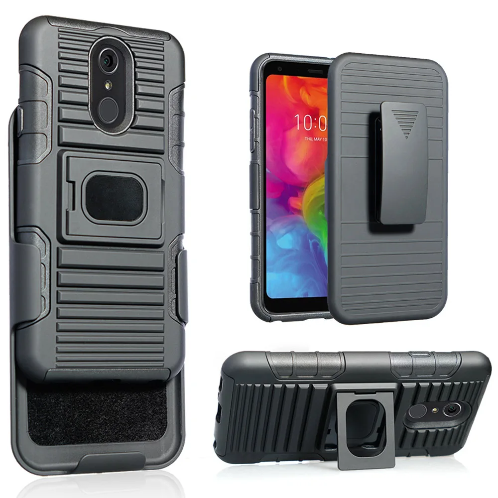 Сверхмощный защитный чехол с магнитным кольцом и подставкой для LG Q7