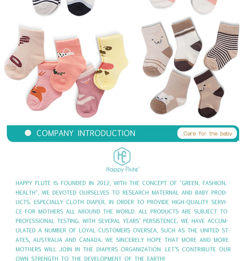HappyFlute/5 пар/лот; комплект Хлопковых Носков для малышей; сезон весна-осень-зима; новые носки для малышей
