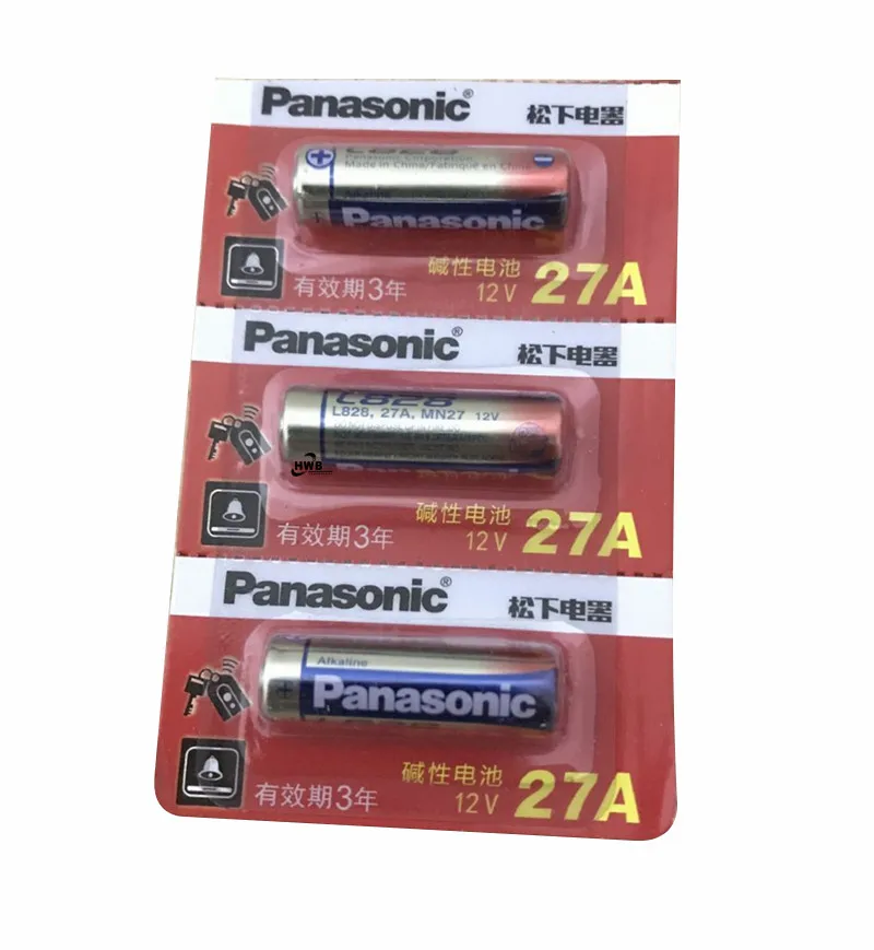 

3pcs/lot Panasonic 27A A27 12V Alarm-Remote Dry Alkaline Battery Cells 27AE 27MN High Capacity Car Remote Toys Calculator DoorBe