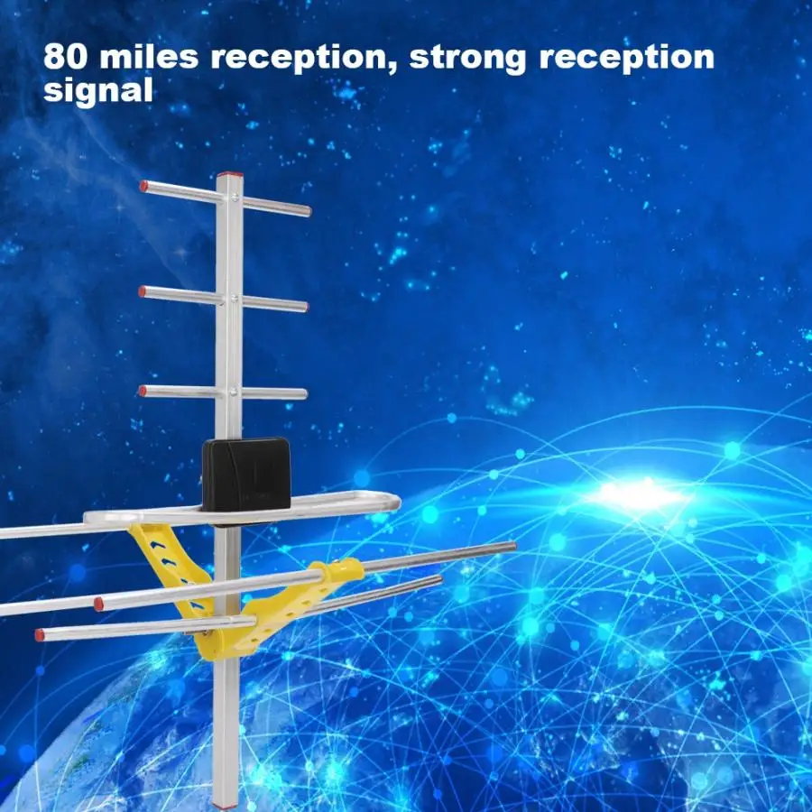 

100 Miles High Gain HDTV Digital Outdoor TV Antenna Strong Signal Reception TV Aerial For DVBT2 HDTV ISDBT ATSC