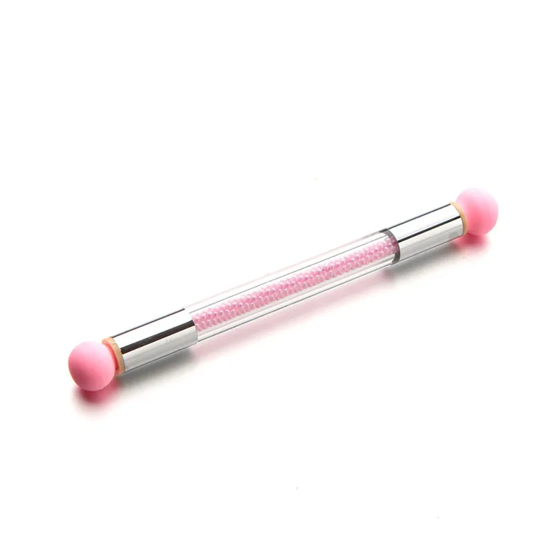 Новая блестящая пудра, набор раскрашивания, градиентная ручка, кисть+ 2 шт, набор из силикагеля с двойной головкой, инструменты для дизайна ногтей, Уход за ногтями, маникюр, maquiagem - Цвет: Pink