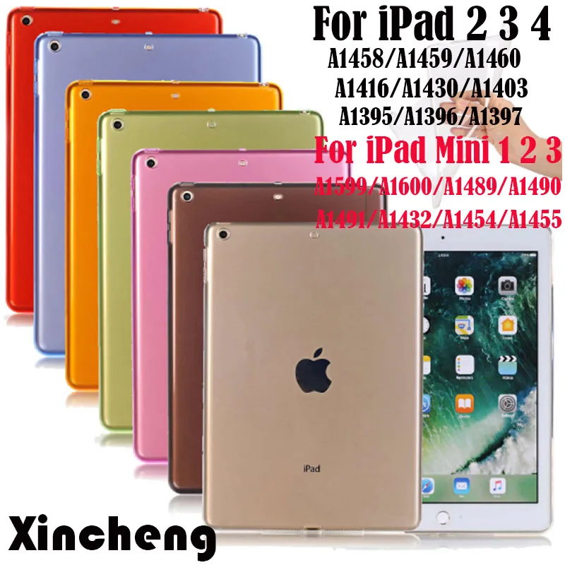 

For Apple iPad 2 3 4 Case Transparent Clear Soft Silicone Cover Slim TPU Protective Skin Tablet Shell Coque for iPad Mini 1 2 3