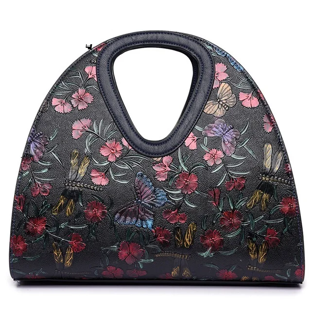 

Caker Brand 2017 Colorful Butterfly Printing Genuine Leather Shoulder Pink Handbag Messenger Women Bag Designer Handbag High