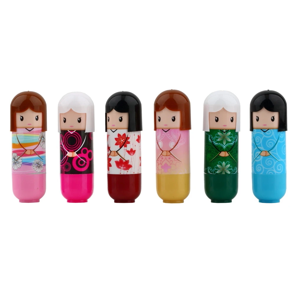 

Kimono Doll Lipstick Cute Lovely Pattern Gift For Girl Lady Colorful Girl Lip Balm New Year Pretty Present @ME88