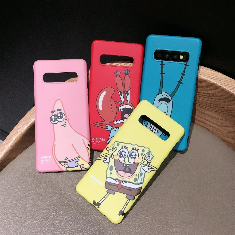 

Marchcover for Samsung Galaxy S10 S9 S8 Plus Note8 Note9 Cute Cartoon Spongebob Plankton Patrick pattern Case Soft TPU Cover