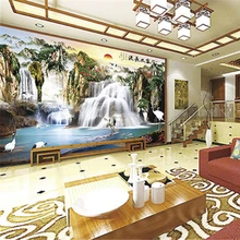 Пользовательские 3D печати DIY Ткань и текстильные обои для стен матовый шелк для Гостиная природа пейзаж птица большие настенные фрески