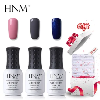 

HNM Buy 3 Get 1 Gift 10pcs Remover Wrap Soak off UV Gel Nail Polish Nail Gel Set Solid Color Gel Polish Luck Gel Polish 8ML
